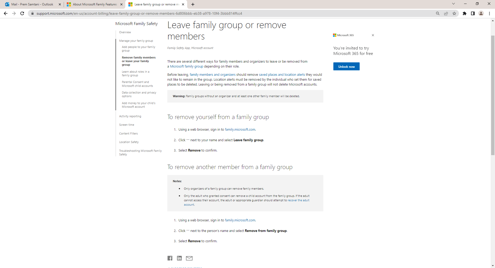 About Microsoft Family Features - Microsoft Community