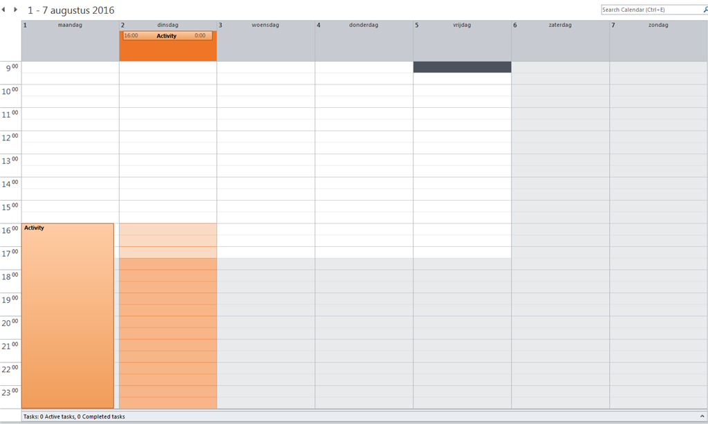 Outlook Calender Change view of appointments which are not allday