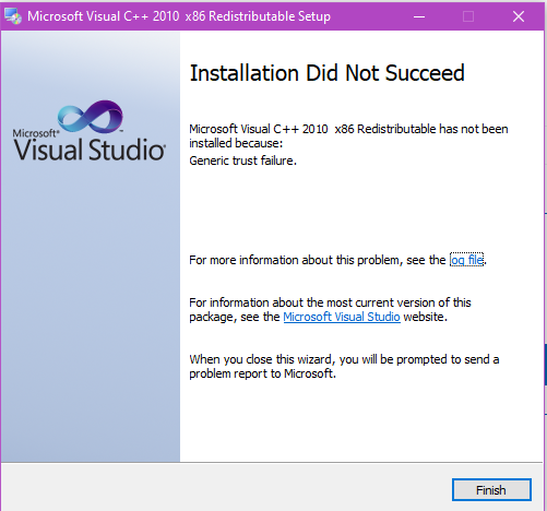 Vc 10 Redistributable Package X86 Failed To Microsoft Community