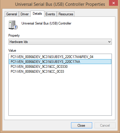 USB stop Device Manager shows USB Controller - Community