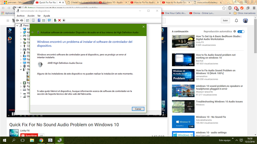 Ningun Dispositivo De Salida De Audio Instalado Error De Microsoft Community