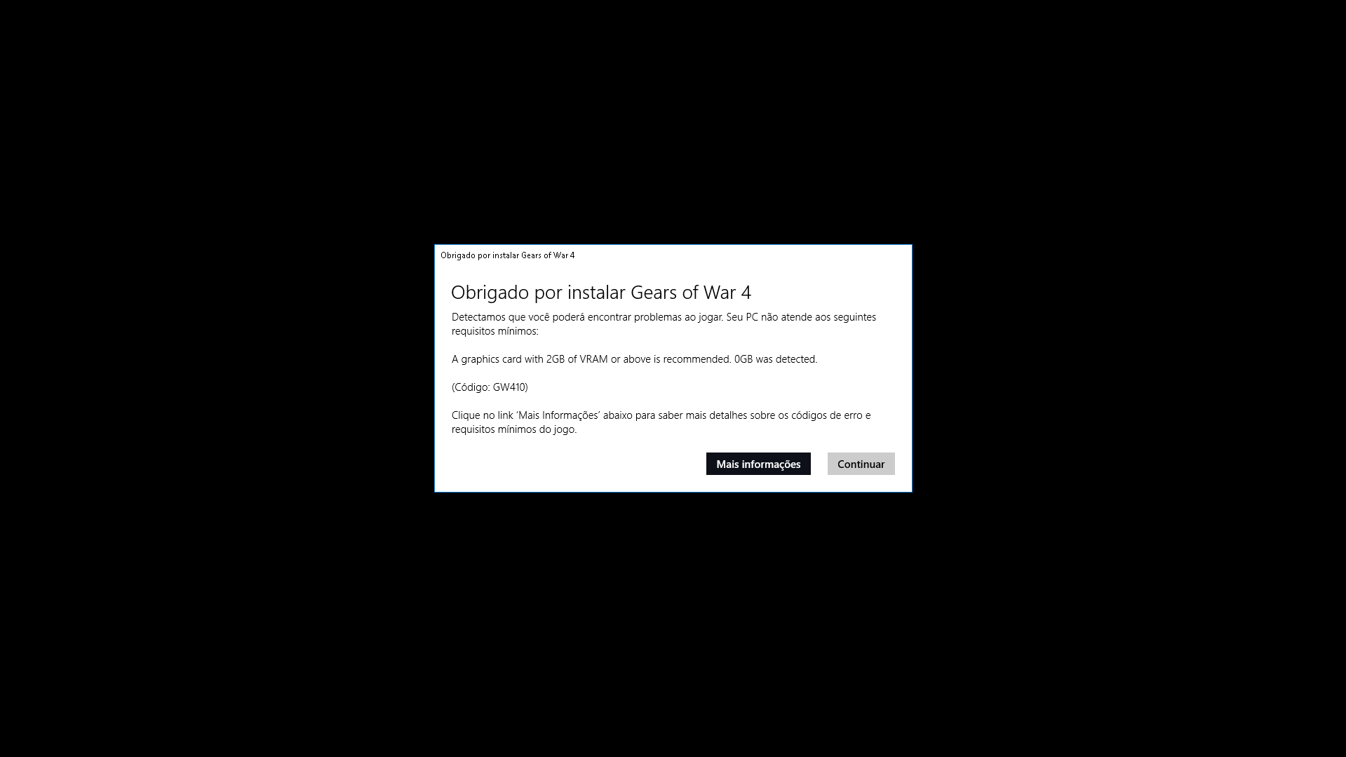 Erro GW410 Gears Of War 4 - Microsoft Community