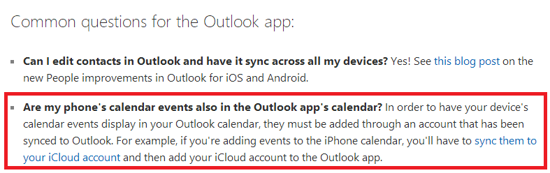 How do I sync iphone calendar with Outlook app? Microsoft Community