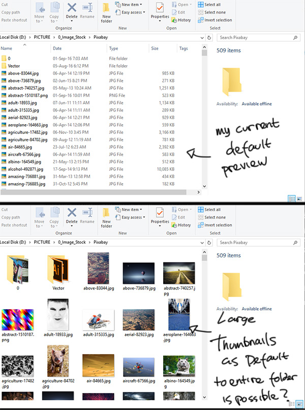 Large Thumbnails As Default To Entire Folders Is Possible Microsoft
