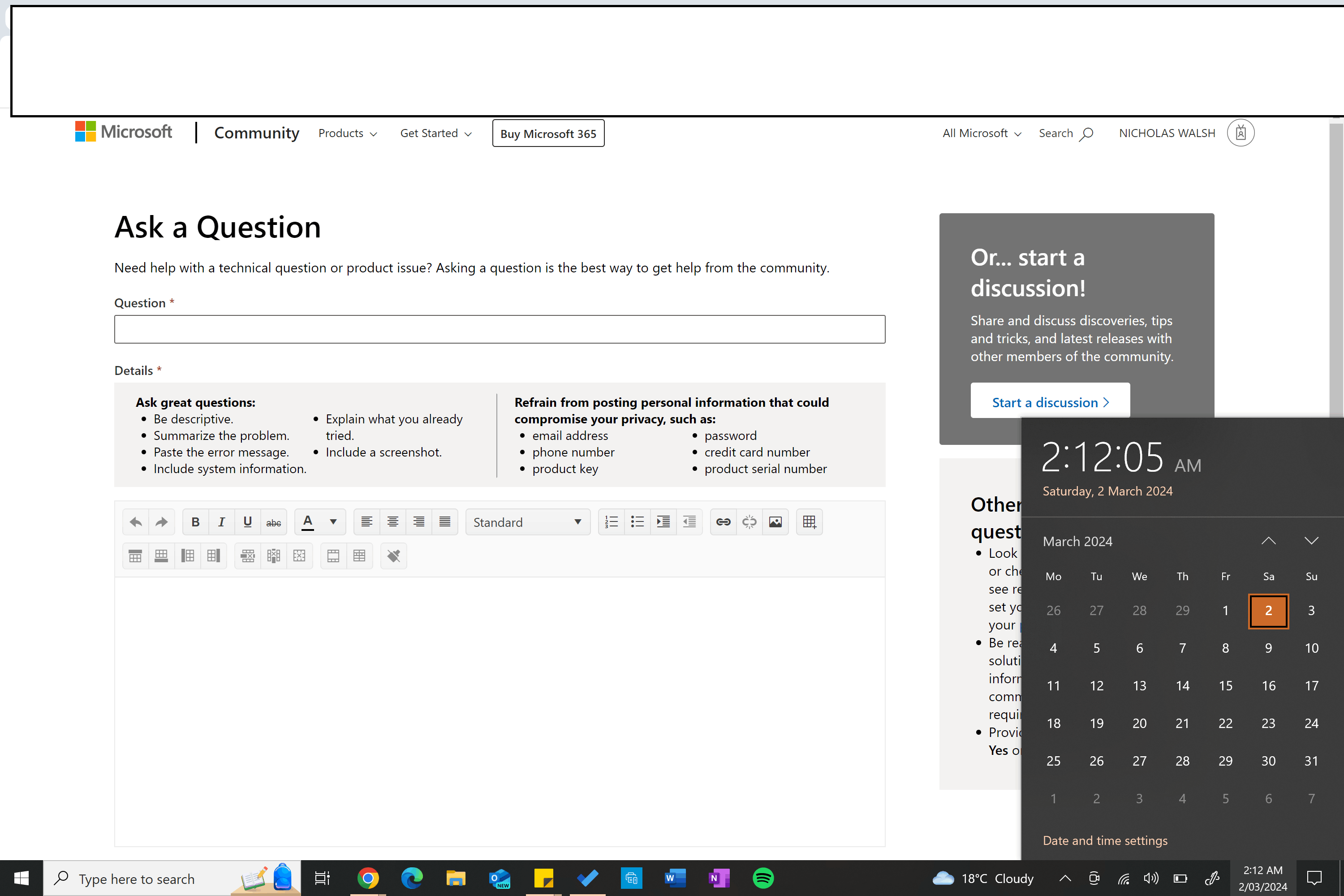 Calendar On Taskbar