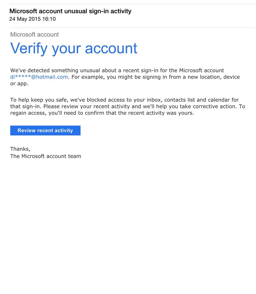 Can I trust email from the Microsoft account team? - Microsoft Support