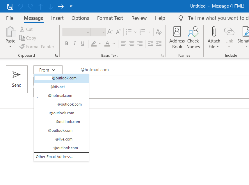 creating an email address in outlook