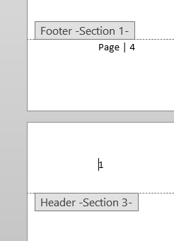 Footers and Headers Sections skip from Section 1 to Section 3 ...