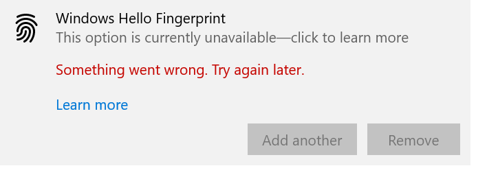 My Windows Hello Fingerprint No Longer Works. - Microsoft Community