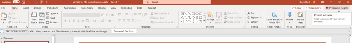 unable to view presentation in teams