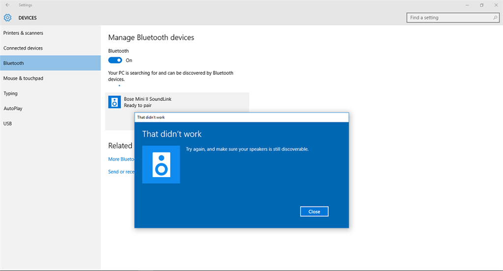 Bluetooth Speaker Bose Soundlink Mini Ii Not Connecting With Microsoft Community