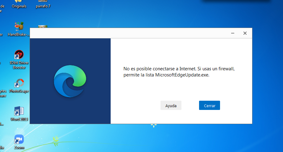 microsoft edge no es posible conectarse a internet
