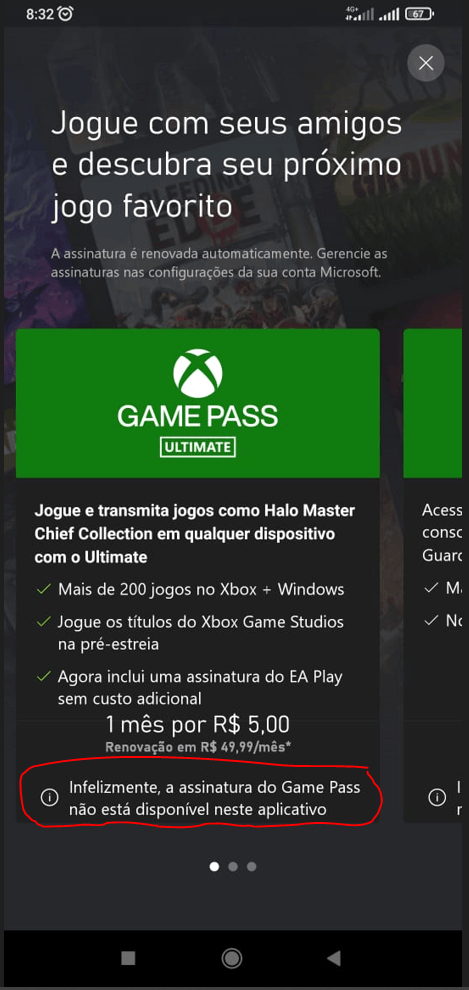 Infelizmente a assinatura do game pass nao esta disponivel neste - Microsoft  Community