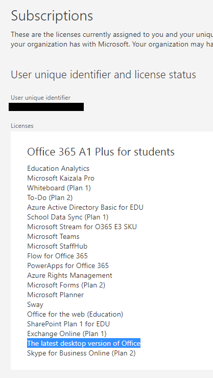 Microsoft Office 365 Pro Plus A - subscription license - 1 user