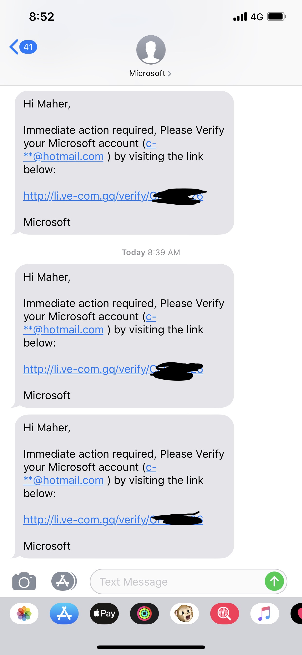 I Received Smss And Emails From Untrusted Microsoft Microsoft Community