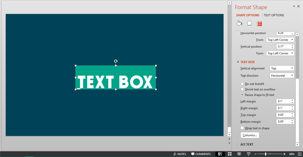 Text Box Margins Microsoft Community