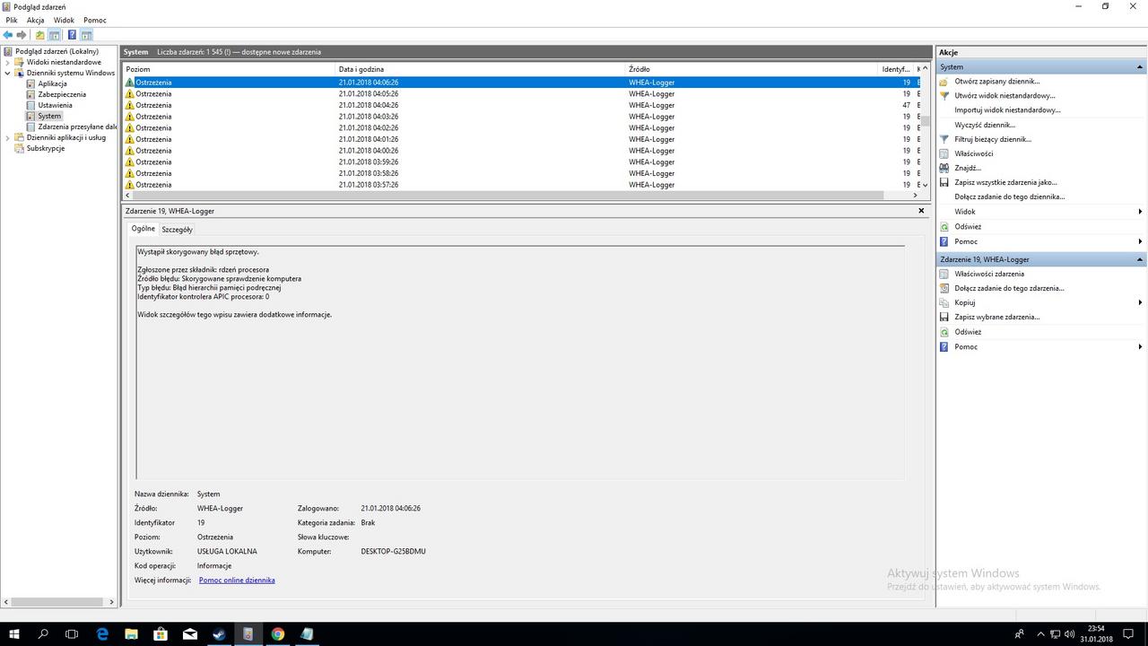 Whea Logger Event A Corrected Hardware Error Has Occurred