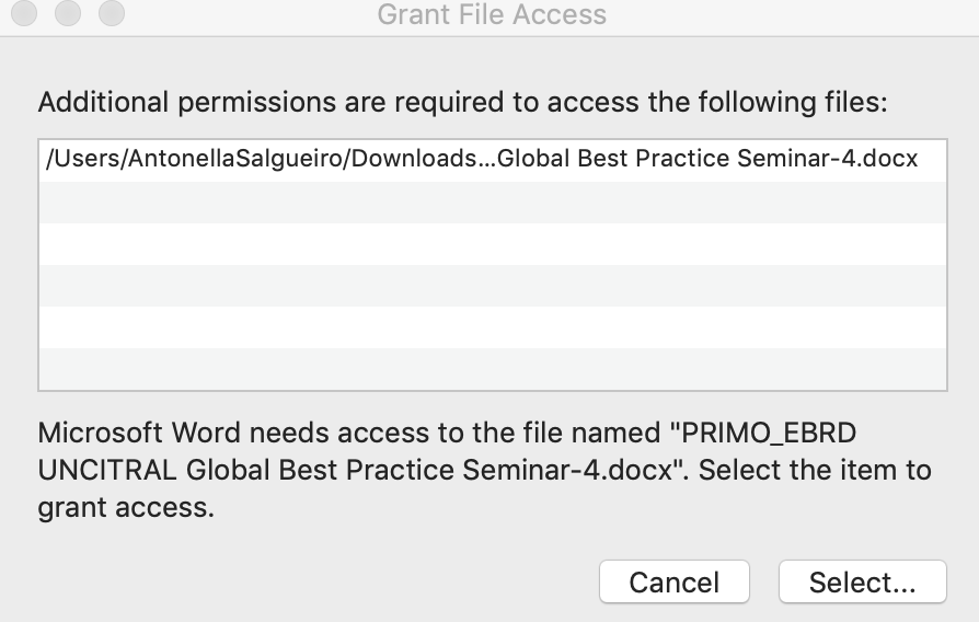 Grant File Access Word Mac 2019