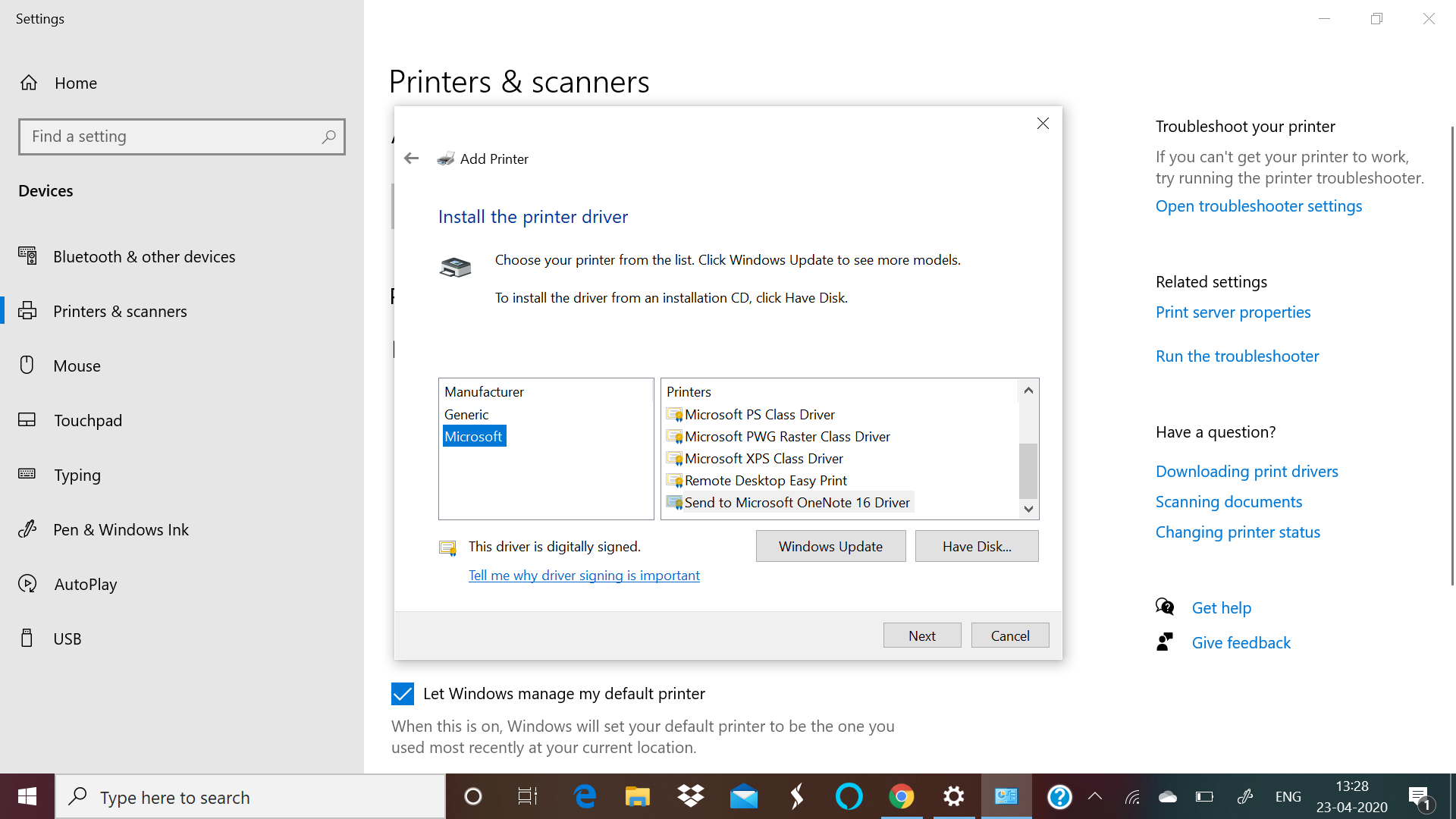 Как добавить microsoft print to pdf windows 8