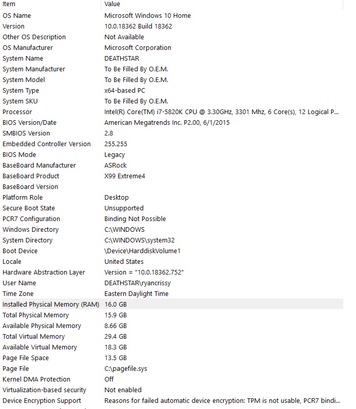 tæt elektrode Nogen windows 10 home 16gb ram installed system info shows 8.66 GB available -  Microsoft Community