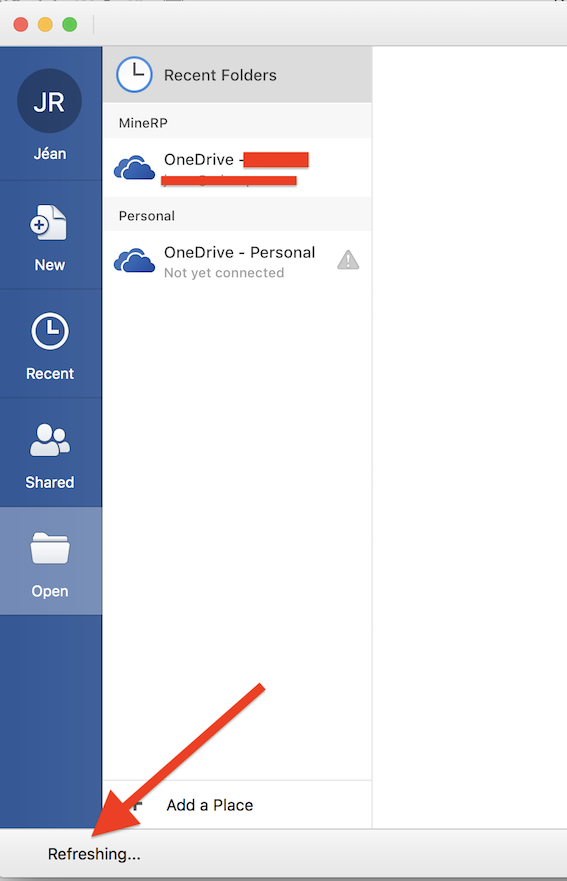 Word On Mac File Open Dialog Stuck At Refreshing Microsoft Community
