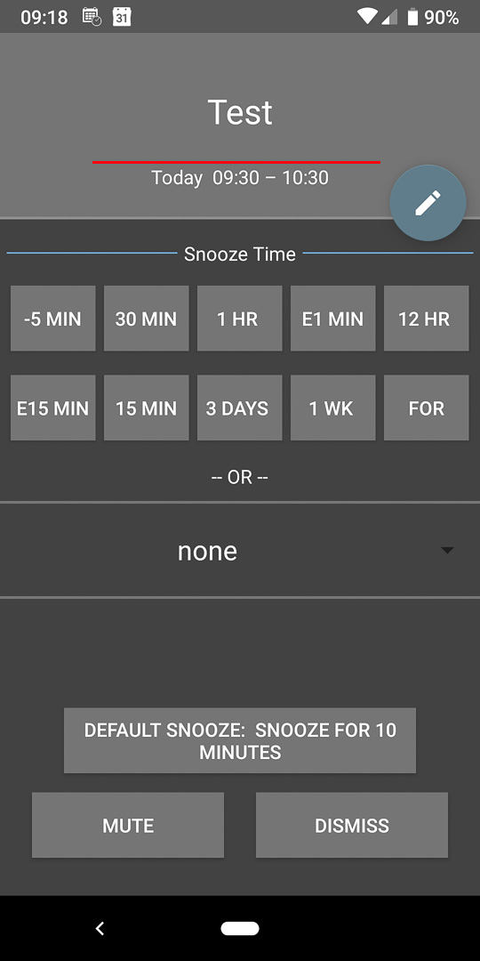Ability to snooze calendar reminders in Outlook for Android app yes