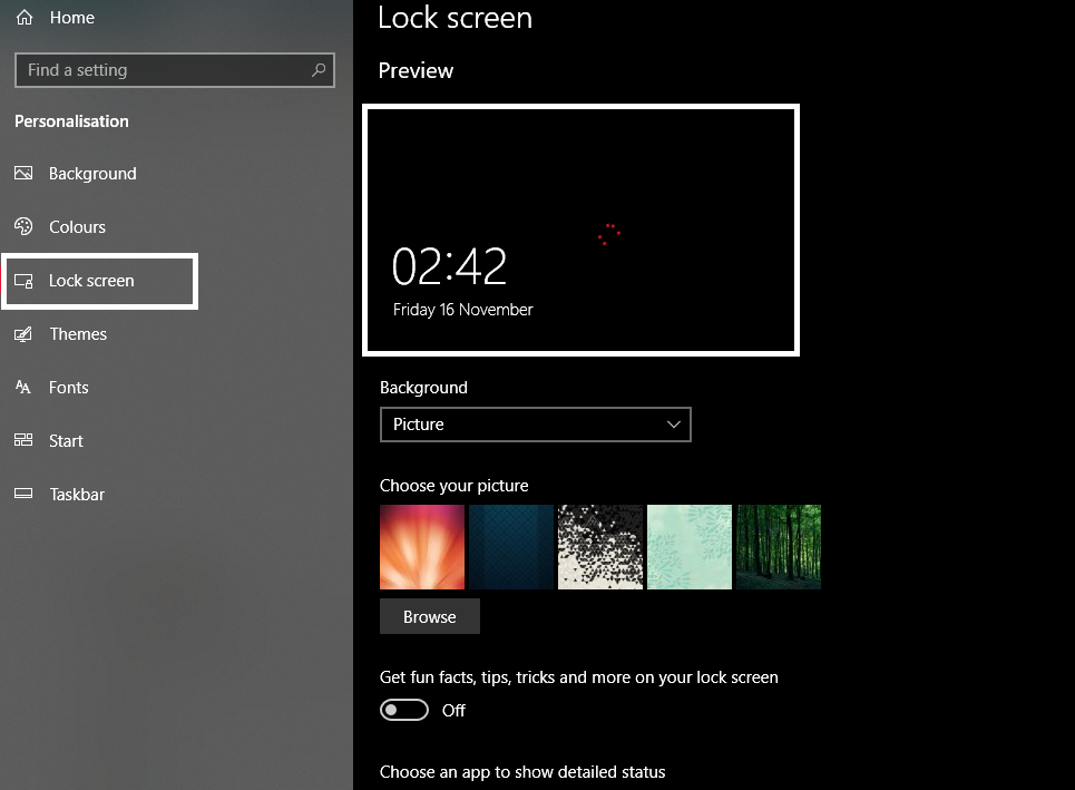 Cannot change lock screen wallpaper [Windows 10 Pro] - Microsoft Community