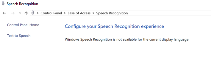 Speech recognition error windows 10 как исправить