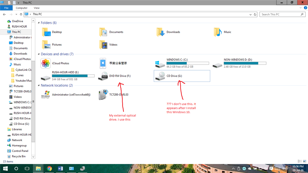 Arriesgado Mirar fijamente Reflexión How can I hide or remove 'CD Drive' in this PC - Microsoft Community