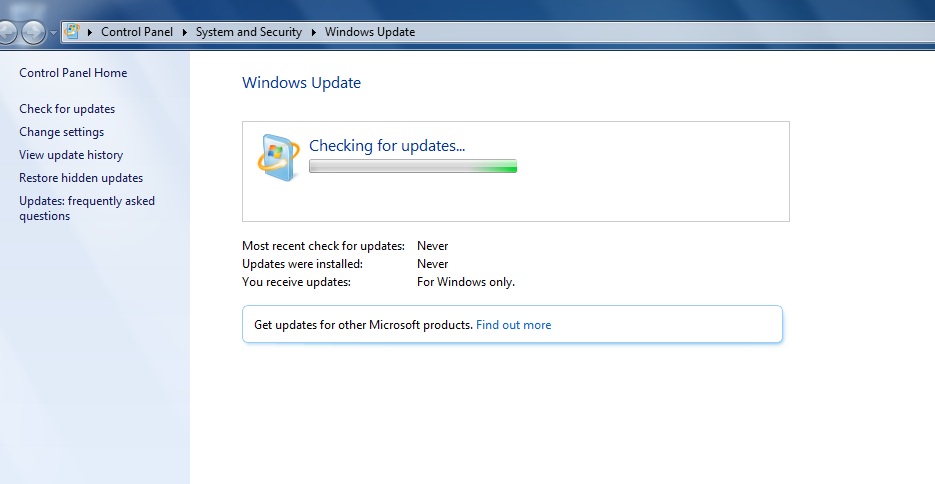 Windows update. Windows update Windows 7. Check for updates.