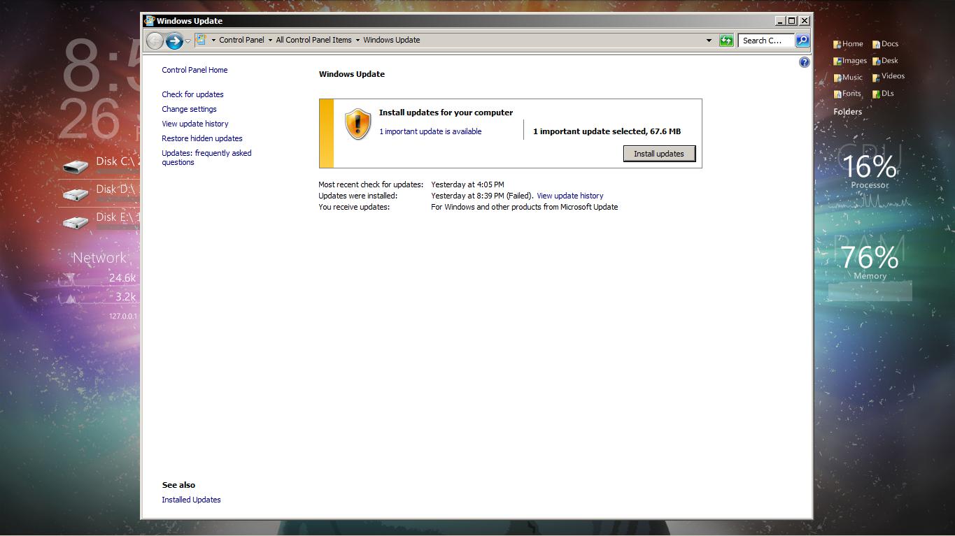 Clear Failed Updates Windows 7