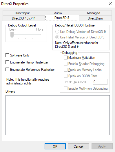 How To Enable Direct3D 9 Debug Output On Windows 10? - Microsoft.