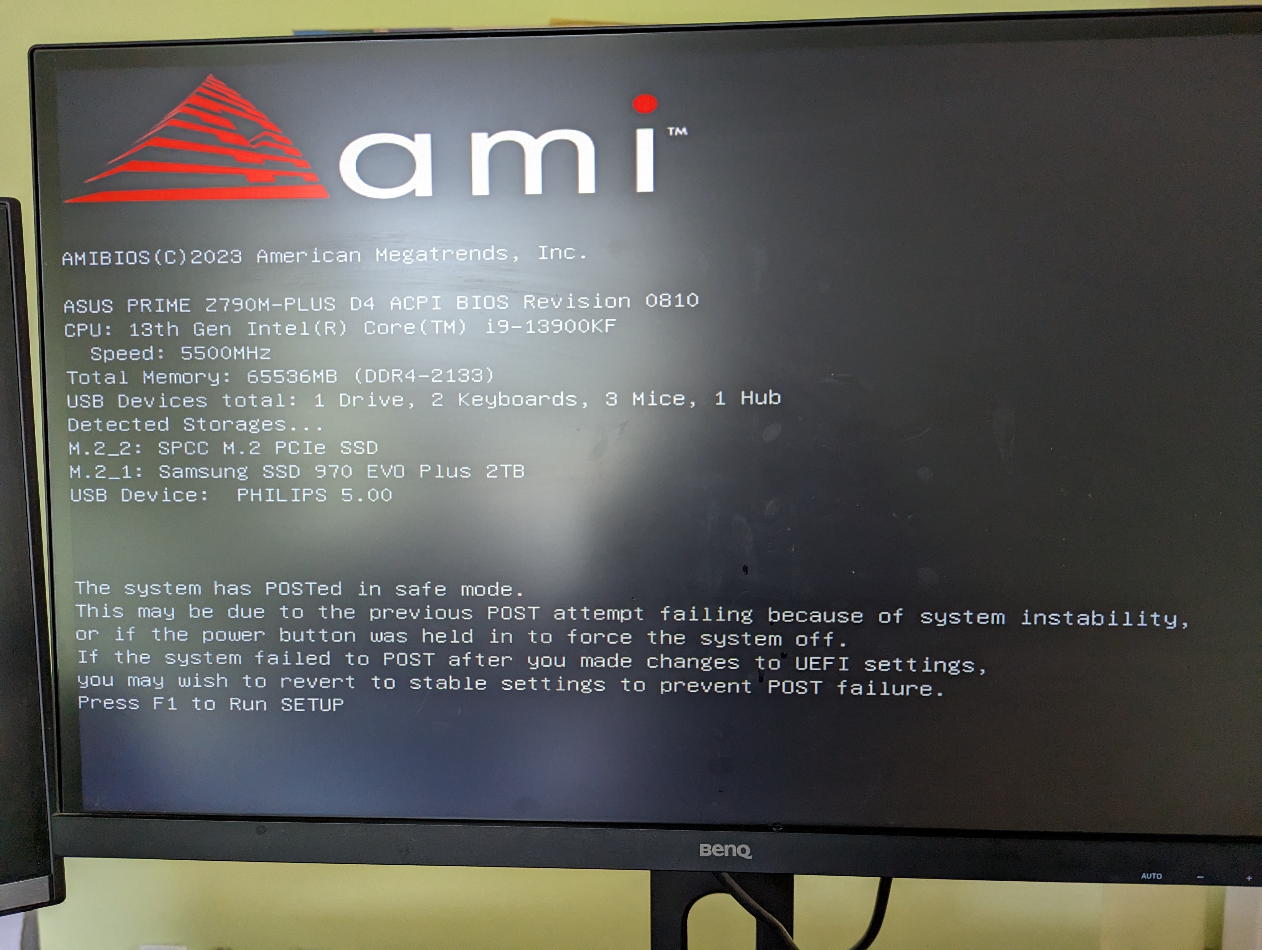 Press F1 to Run SETUP won't work on American Megatrends screen : r