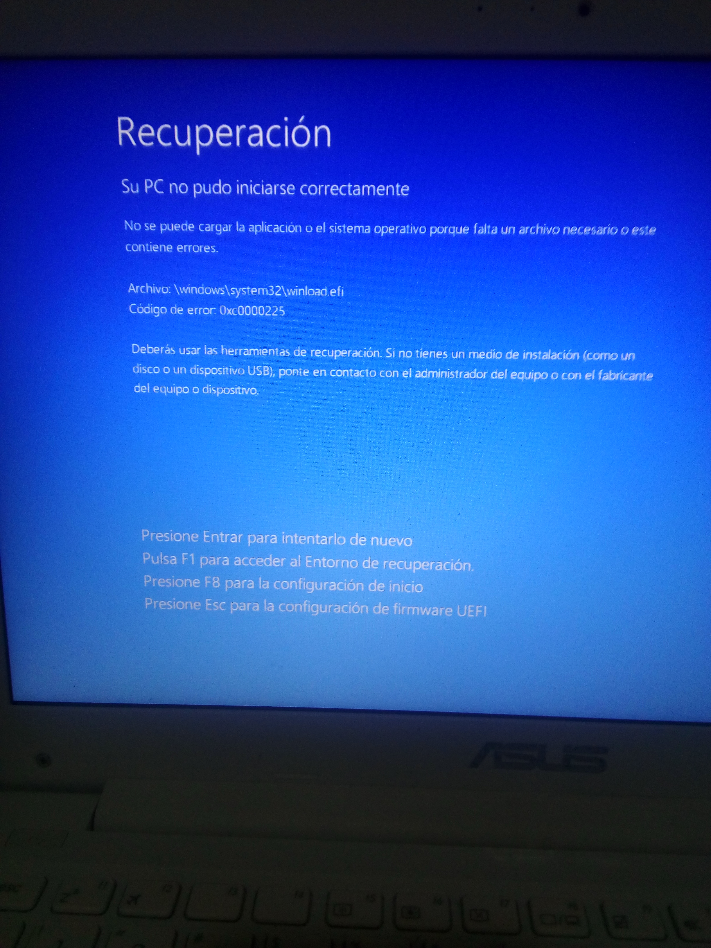 Windows 10 ≈ Error 0xc0000225 al iniciar. - Microsoft Community - Error Al Configurar Imagen De Cuenta Windows 10