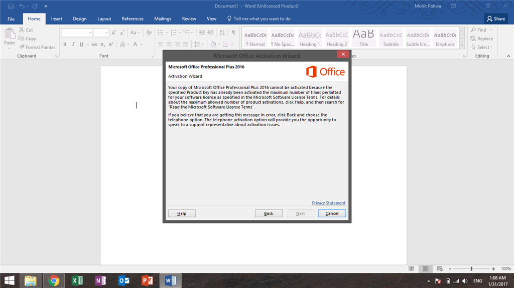 Office 2016 For Mac Unable To Activate