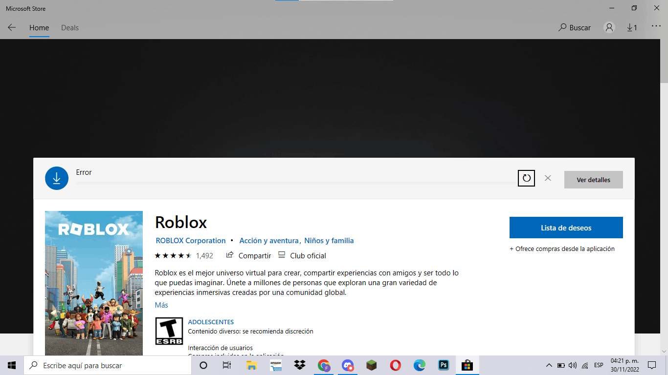 Problema con Roblox - ¡Parece que algo no funciona bien! Gracias