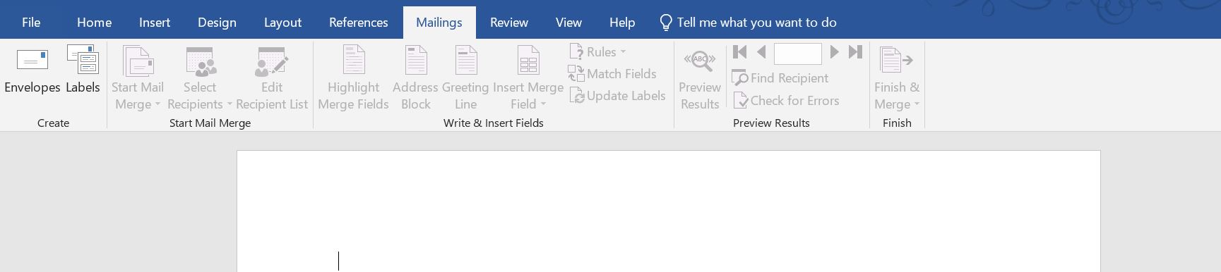 Email merge is greyed out in word document