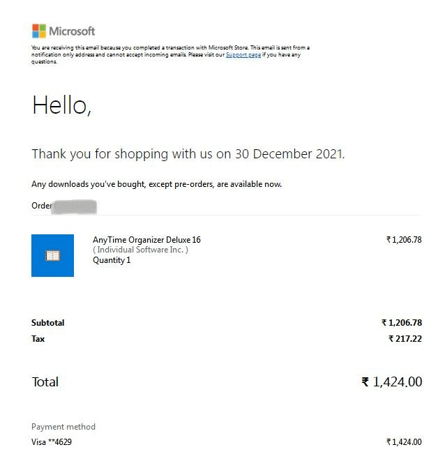 Microsoft deals store order