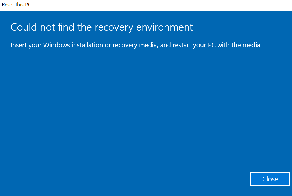 How to Reset my PC without Windows installation or recovery media?