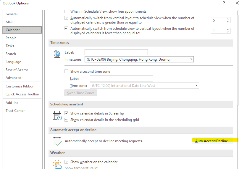 Meetings are not showing in outlook calendar including Accepted