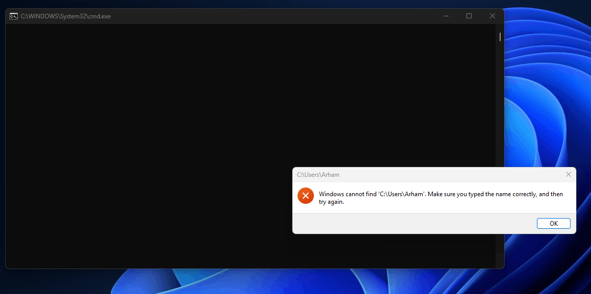 Windows cannot find 'C:\Windows\system32\cmd.exe' - Microsoft Community