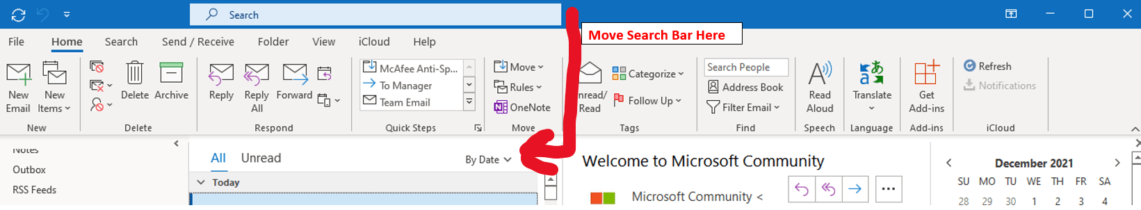 outlook-365-change-location-of-search-bar-from-top-to-above-email