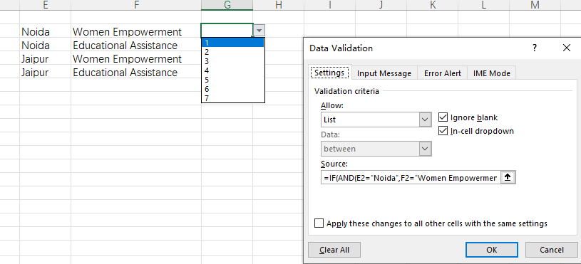 Data validation with 