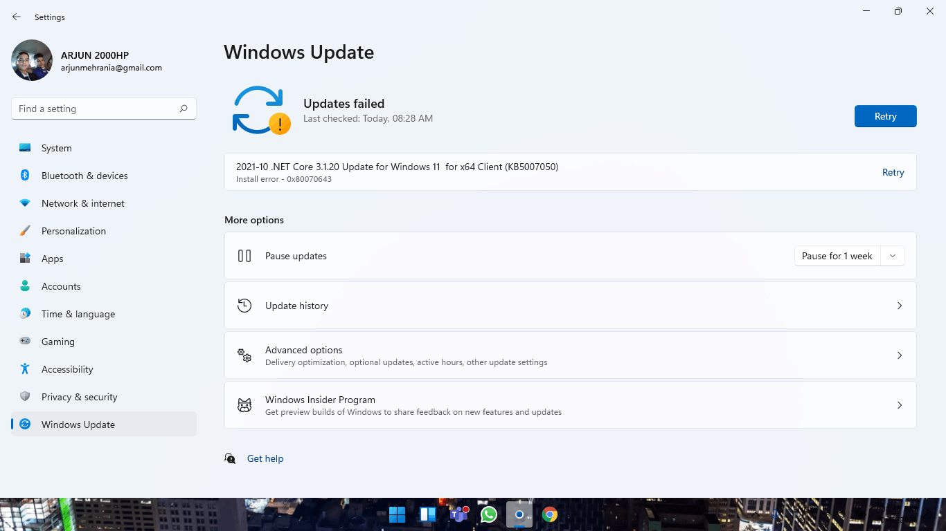 Windows11 Update Installation Failed ERROR - Microsoft Community