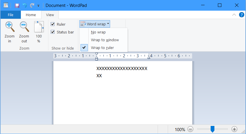 WordPad Narrow Editing Region Microsoft Community