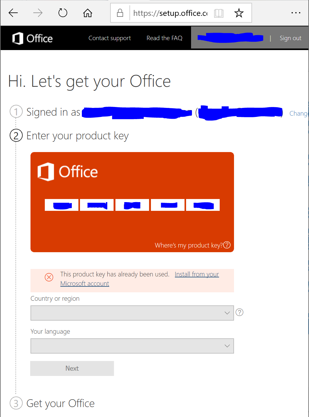 Reinstalling Office 2019 But Product Key Was Tagged As Already