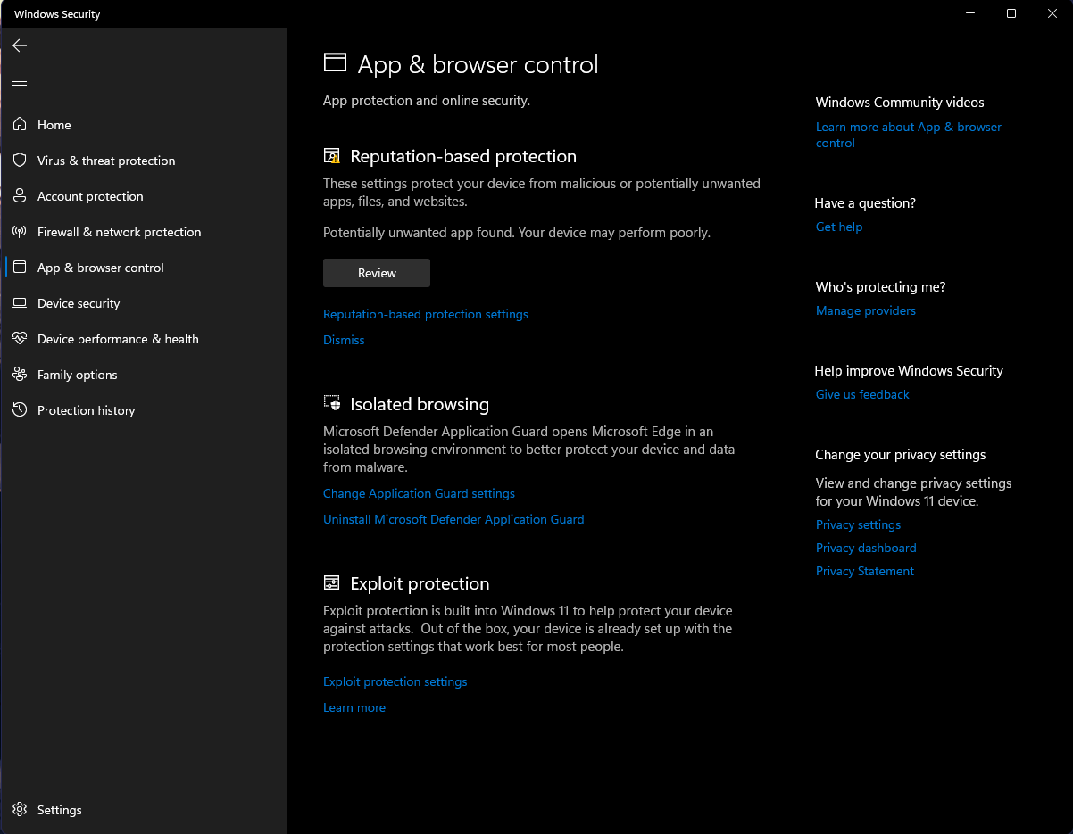 No recent actions in protection history - Microsoft Community