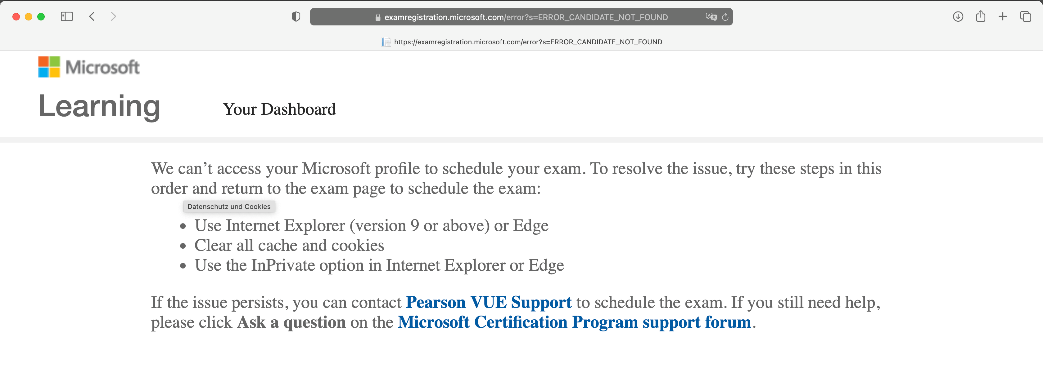 Schedule Exam Not Possible! - Training, Certification, And Program Support