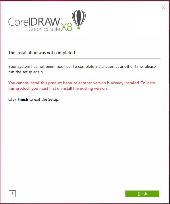 CorelDraw Graphics Suite X8 can not be installed on Windows 10 - Microsoft  Community