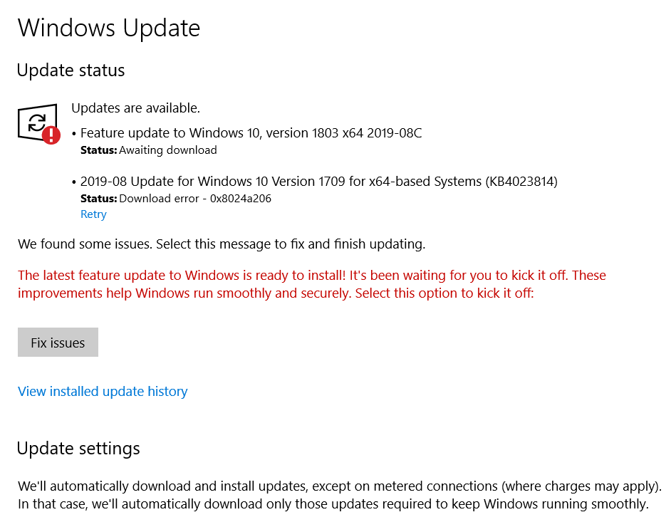 Legitim analogi Kvittering cannot do Windows 10 update due to "You can't install Windows - Microsoft  Community